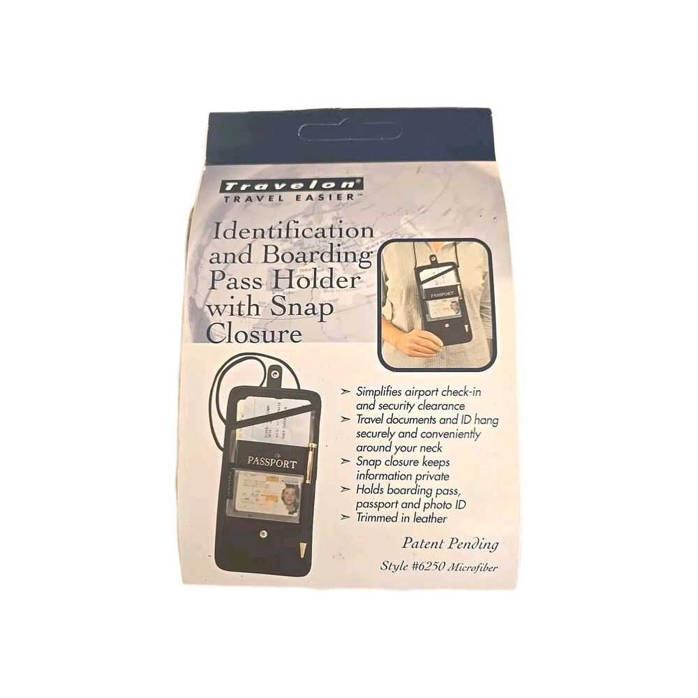 Travelon ID and Passport Boarding Pass Holder with Snap Closure NWT